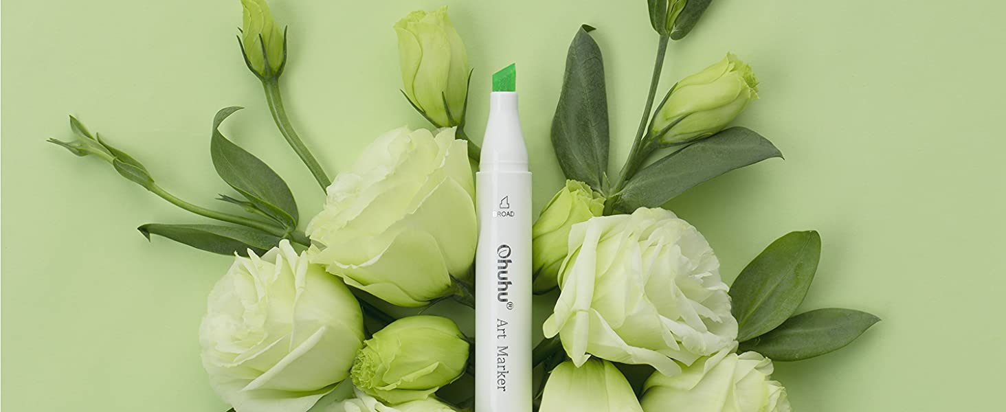 Ohuhu Honolulu Alcohol Based Art Markers Dual Tip Brush and Chisel 48 Pastel Blossoming - Image 6