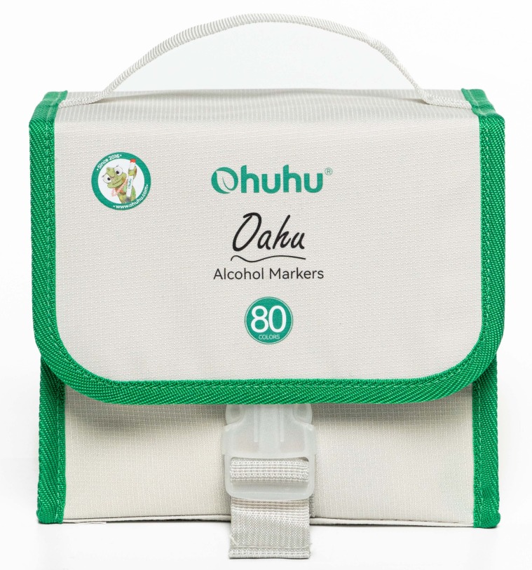 Ohuhu Oahu Alcohol Markers Dual Tip Fine and Chisel 80 Colours PLUS Ohuhu Spiral Bound Sketchbook Marker Pad - Image 2