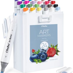 Ohuhu Kaala Art Markers Dual Tip Slim Broad & Fine Alcohol Based 24 Colours
