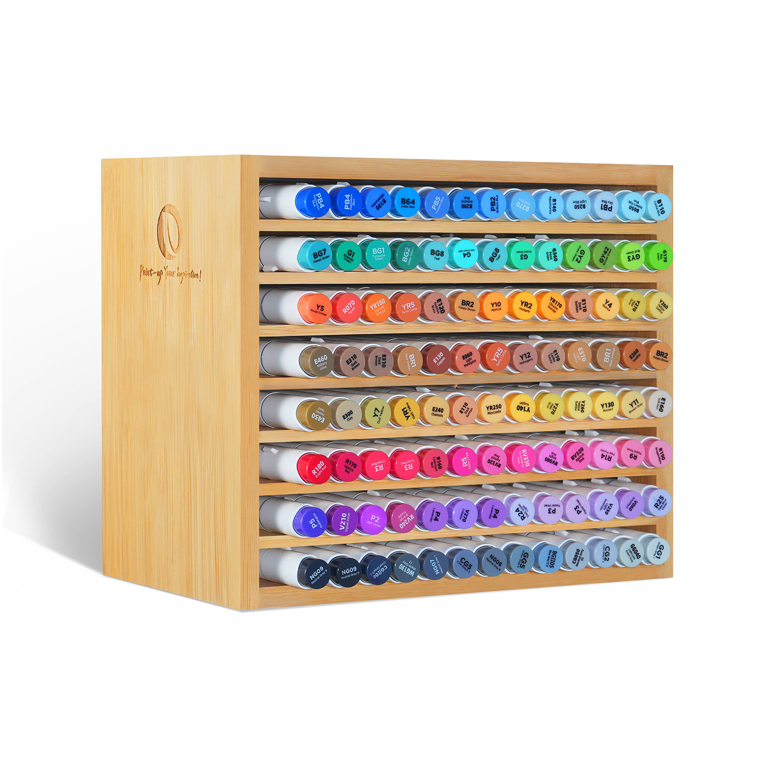 Ohuhu Bamboo Marker Organiser Desktop Storage Holds 112 Markers