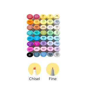 Ohuhu Oahu Alcohol Art Markers Dual Tip Fine & Chisel 40 Vibrant Colours