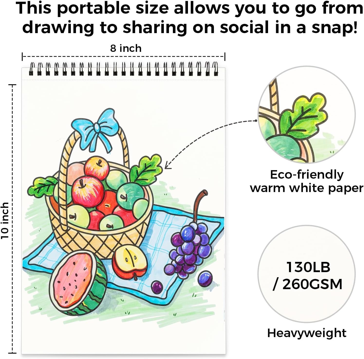 Ohuhu Double Sided Bleed Proof Colouring Book Spiral Bound - Enjoy The Sweet Moment - Image 2