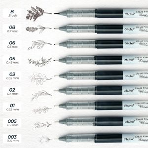 Ohuhu Kohala Liquid Fineliner Drawing Pen Set of 9 Waterbased Ink For Cartooning, Sketching, Graphics and Outlining