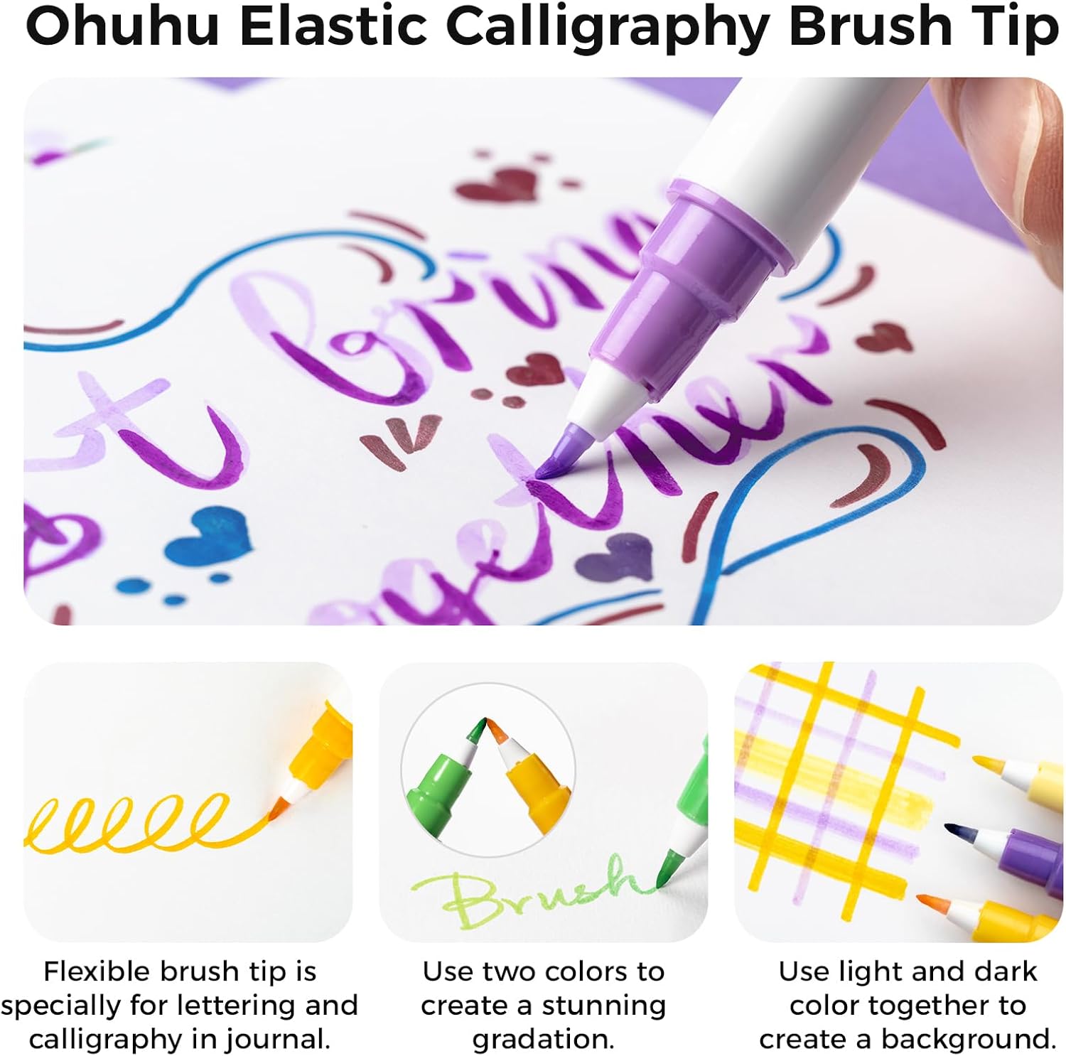 Ohuhu Water Based Metallic and Basic 24 Colours Dual Tip Dot Markers for Kids & Adults - Image 6